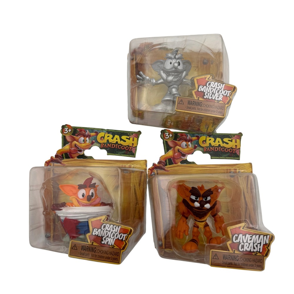 Crash Bandicoot Spinning Action figures ALL 3 2.5 inch
